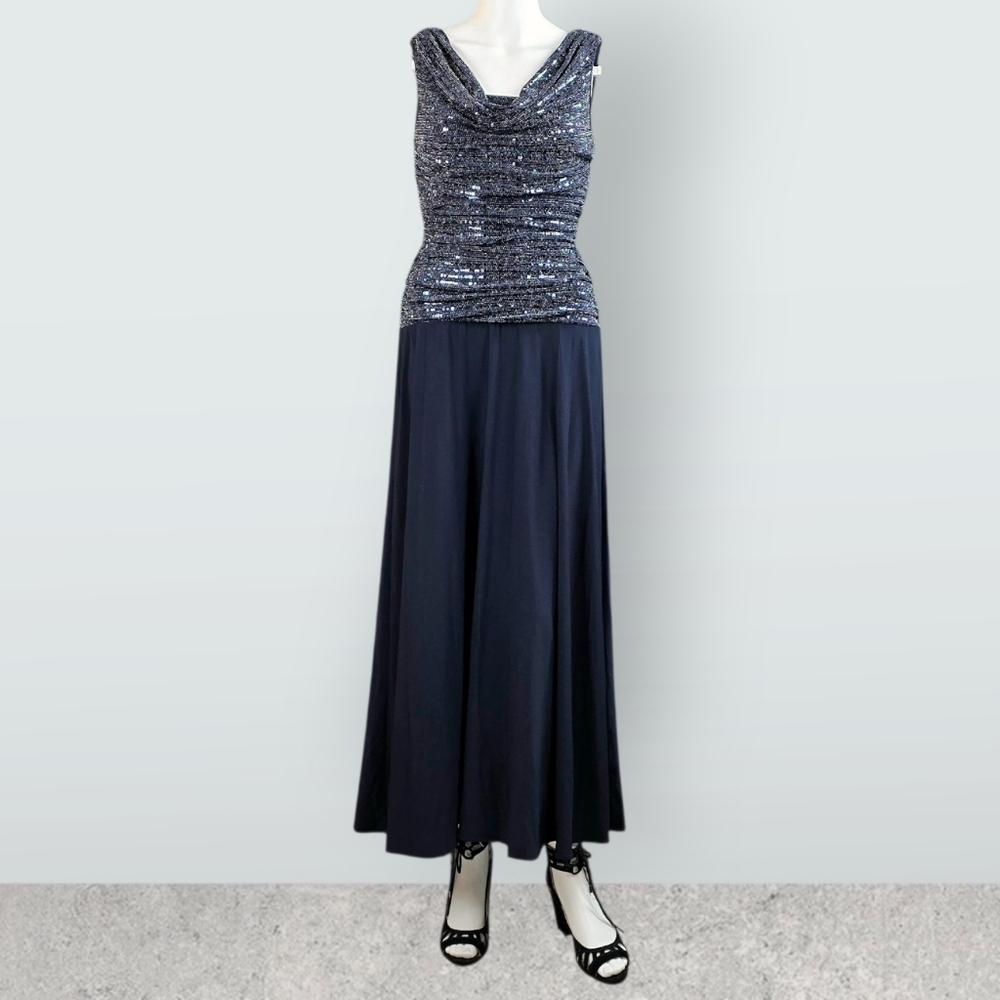 R & M Richards Petite Metallic Maxi-dress Mother Of The Bride Dress